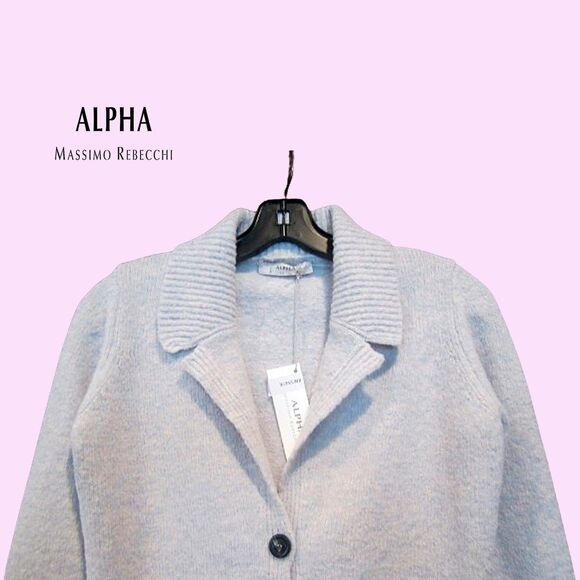 ALPHA MASSIMO REBECCHI NEW Italian Mohair Cardigan Sweater 40/S - Picture 2 of 12